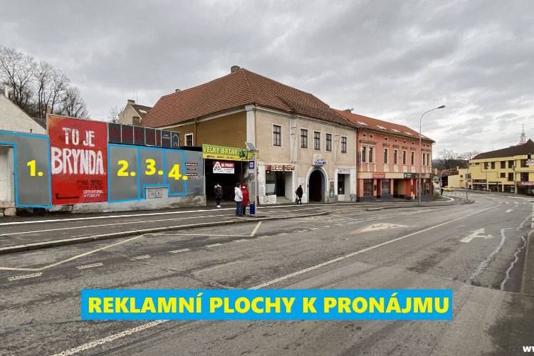 KOMPLETNĚ PRONAJATO za měsíc – Reklamní plochy, Beroun – centrum, Plzeňská 28
